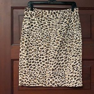 Leopard Banana Republic pencil skirt